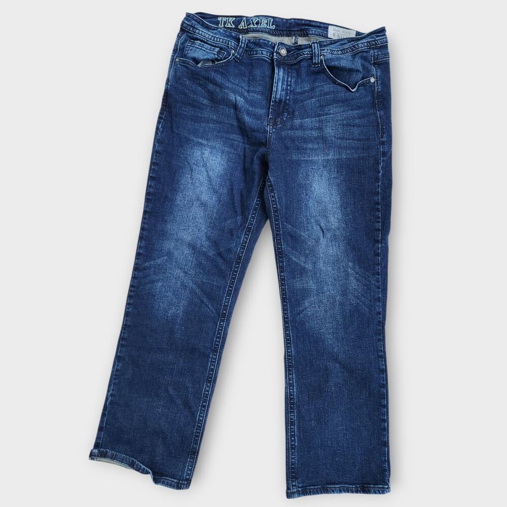 TK Axel Jeans Men's Tag 36x30 Act 36x27.5 Blue Denim Dark Wash Slim Boot